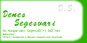 denes segesvari business card